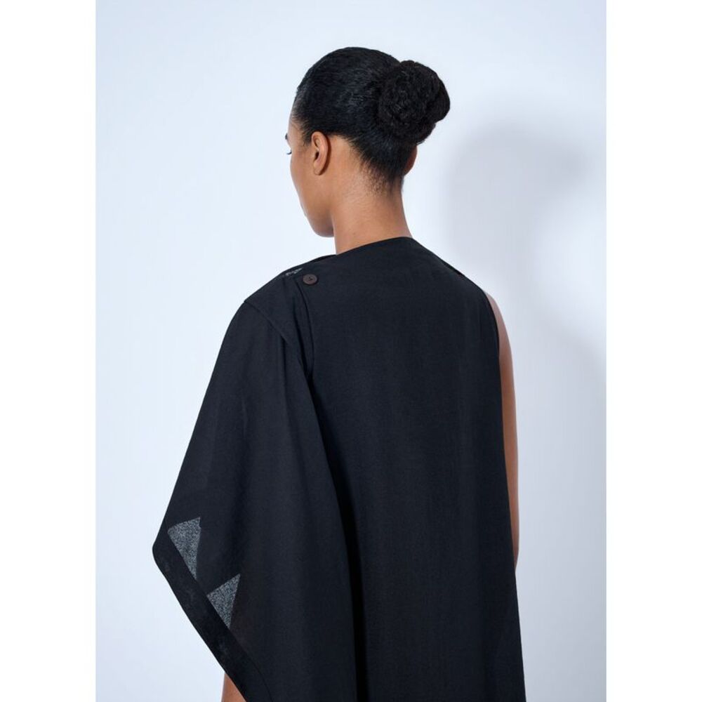 Issey Miyake Women All Squares Asymmetric Draped Midi Dress - Picture 6 of 6